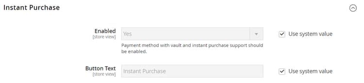 Configuration - instant purchase options